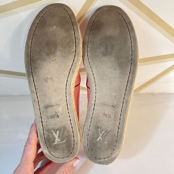Louis Vuitton Canvas Articles Voyage Pink Canvas Espadrilles Size 36.5 EU / 7 US - Picture 14 of 16